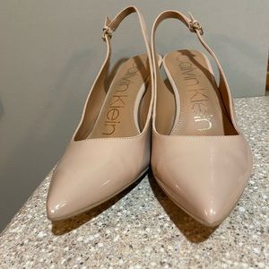 Calvin Klein Nude Slingback Heels - Size 8